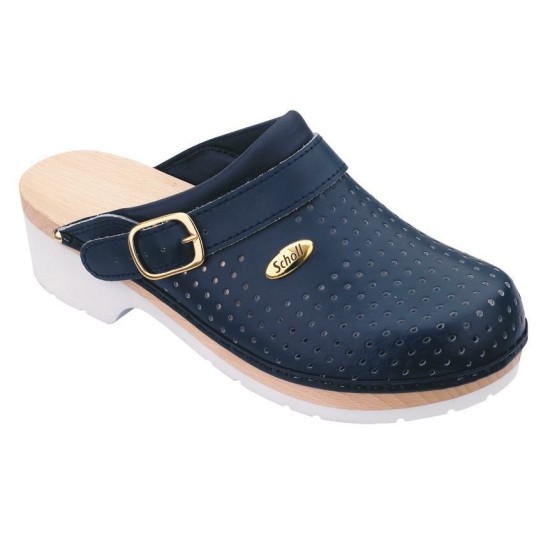 SCHOLL CLOG SUPER COMFORT ΣΑΜΠΩ ΜΠΛΕ ΕΠΑΓΓΕΛΜΑΤΙΚΟ ΔΕΡΜΑΤΙΝΟ