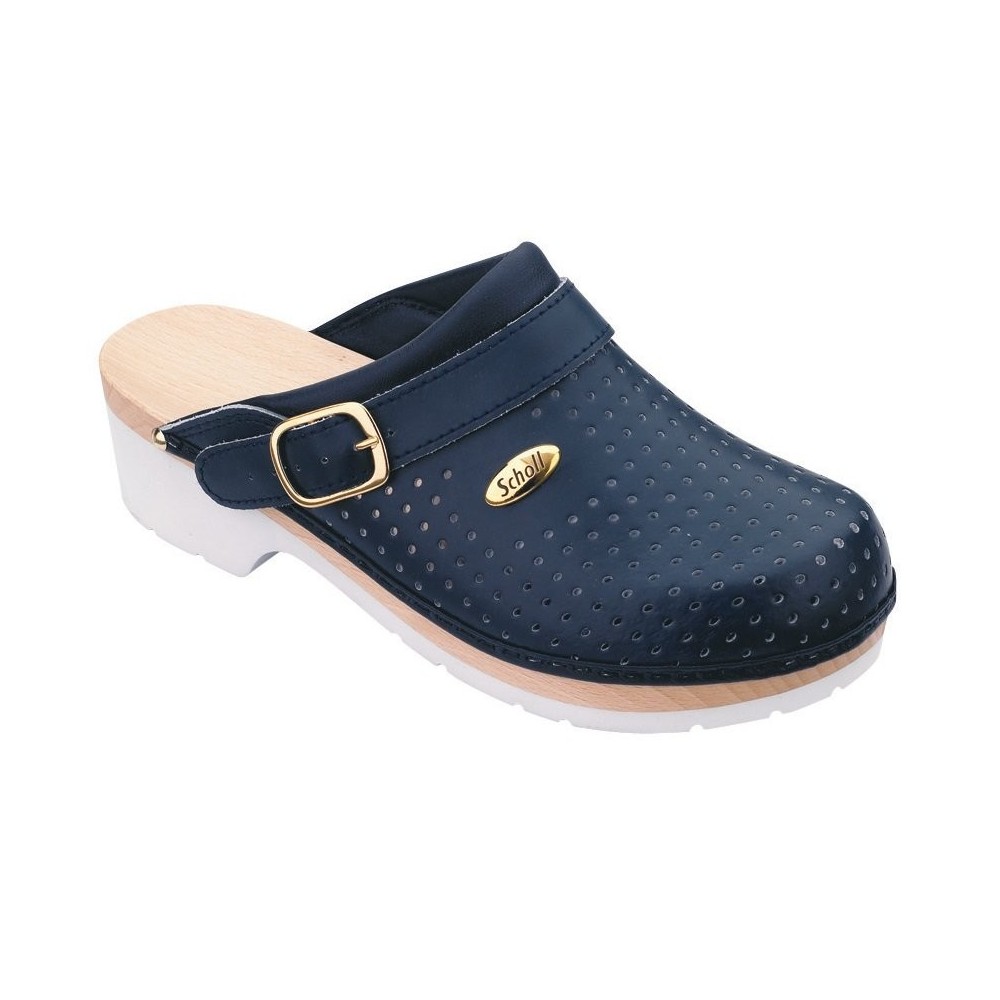 SCHOLL CLOG SUPER COMFORT ΣΑΜΠΩ ΜΠΛΕ ΕΠΑΓΓΕΛΜΑΤΙΚΟ ΔΕΡΜΑΤΙΝΟ