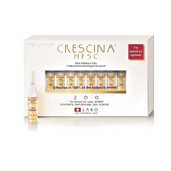 CRESCINA HFSC 100% 200 WOMAN 20 vials κατά της αραίωσης των μαλλ