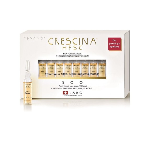 CRESCINA HFSC 100% 500 WOMAN 20 vials κατά της αραίωσης των μαλλ