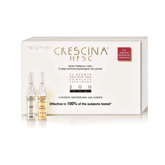 CRESCINA HFSC 100% 200 MAN 10+10 vials Complete Treatment