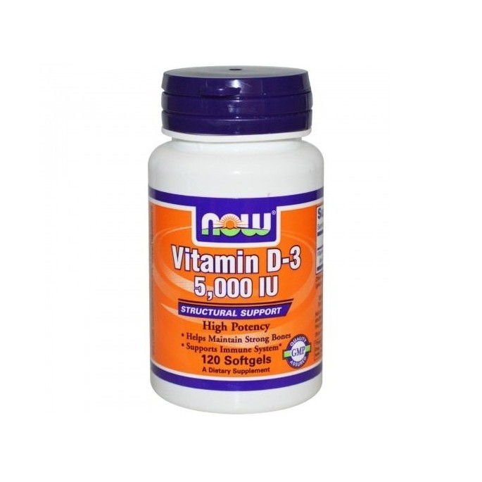 Now Foods Vitamin D-3 5000IU 120 S.Gels
