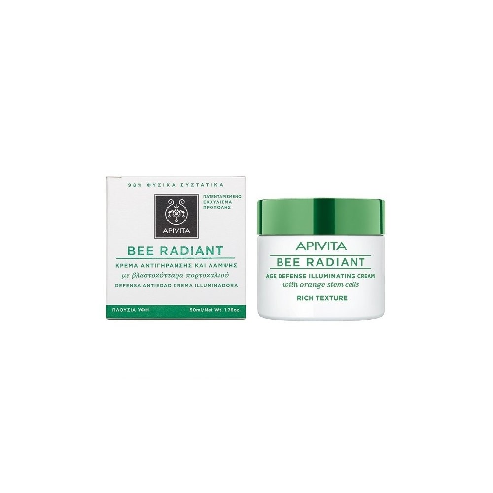 Apivita Bee Radiant ΚΡΕΜΑ ΑΝΤΙΓΗΡΑΝΣΗΣ-ΠΛΟΥΣΙΑ ΥΦΗ 50ml