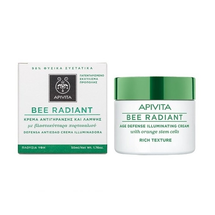 Apivita Bee Radiant ΚΡΕΜΑ ΑΝΤΙΓΗΡΑΝΣΗΣ-ΠΛΟΥΣΙΑ ΥΦΗ 50ml