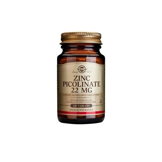 SOLGAR ZINC PICOLINATE 22mg 100 tabs