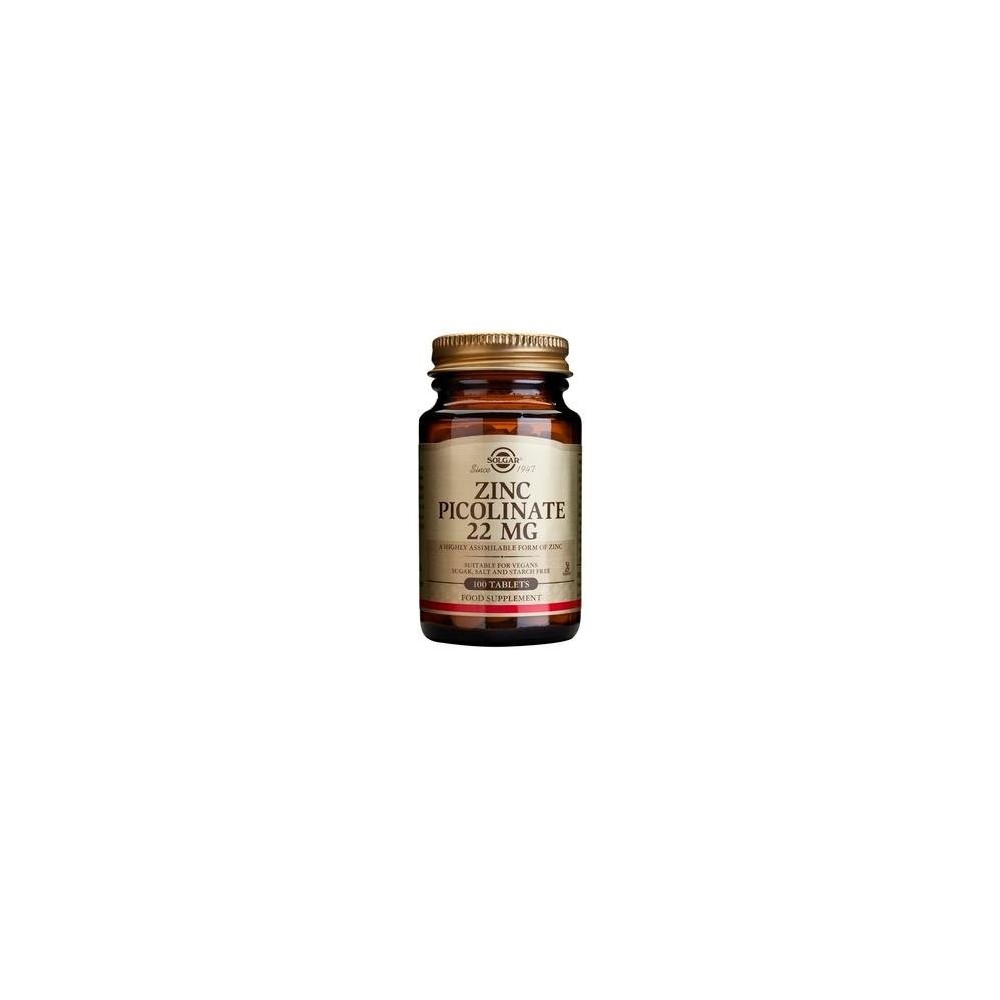SOLGAR ZINC PICOLINATE 22mg 100 tabs