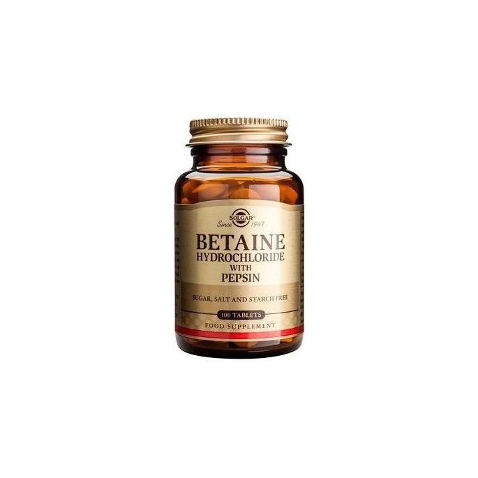 SOLGAR BETAINE HYDROCHLORIDE 100 tabs