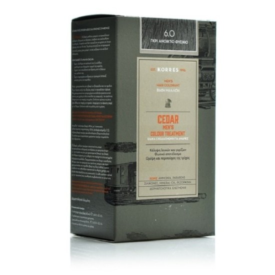 KORRES CEDAR ΑΝΔΡΙΚΗ ΒΑΦΗ ΜΑΛΛΙΩΝ 6.0 ΓΚΡΙ ΑΝΟΙΧΤΟ ΦΥΣΙΚΟ 100ml