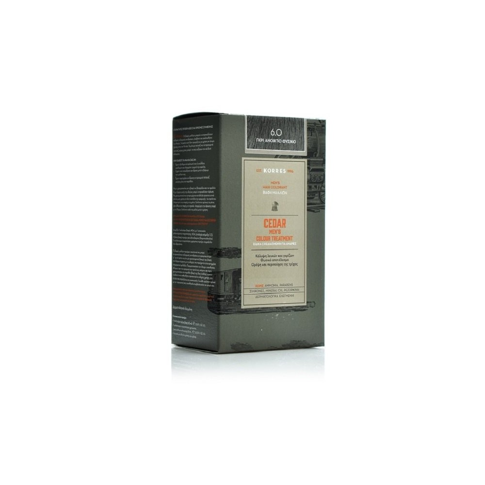 KORRES CEDAR ΑΝΔΡΙΚΗ ΒΑΦΗ ΜΑΛΛΙΩΝ 6.0 ΓΚΡΙ ΑΝΟΙΧΤΟ ΦΥΣΙΚΟ 100ml
