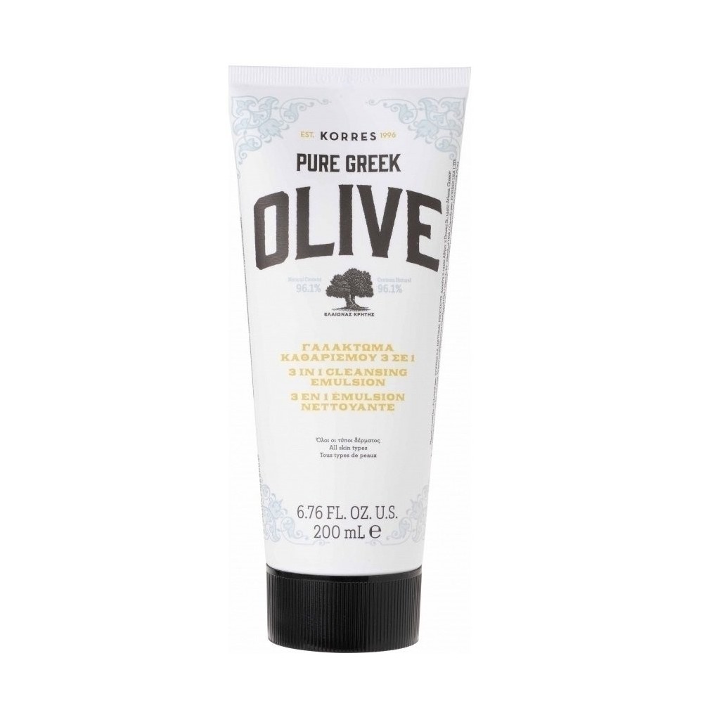 Korres Pure Greek Olive ΓΑΛΑΚΤΩΜΑ ΚΑΘΑΡΙΣΜΟΥ ΠΡΟΣΩΠΟΥ 3 σε 1 200