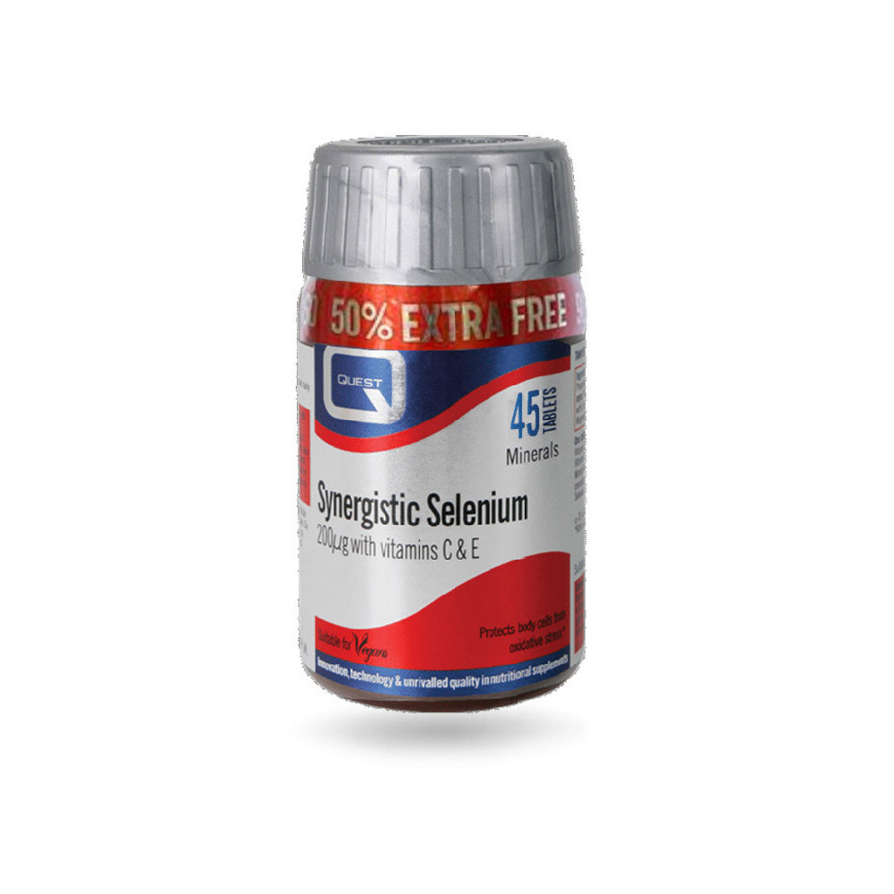 QUEST Synergistic SELENIUM 200 μg Plus C, E 30 tabs + 15 tabs
