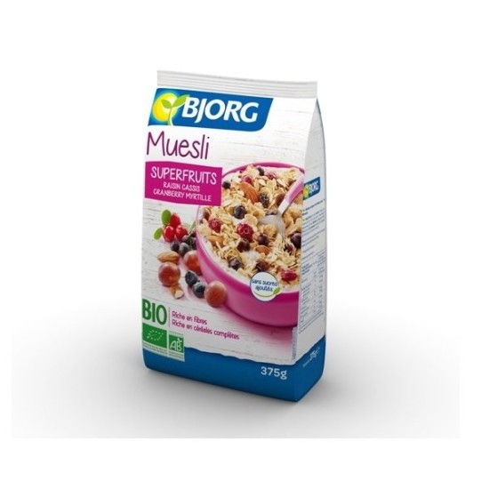 BJORG Μούσλι με Superfruits χωρίς ζάχαρη 375γρ
