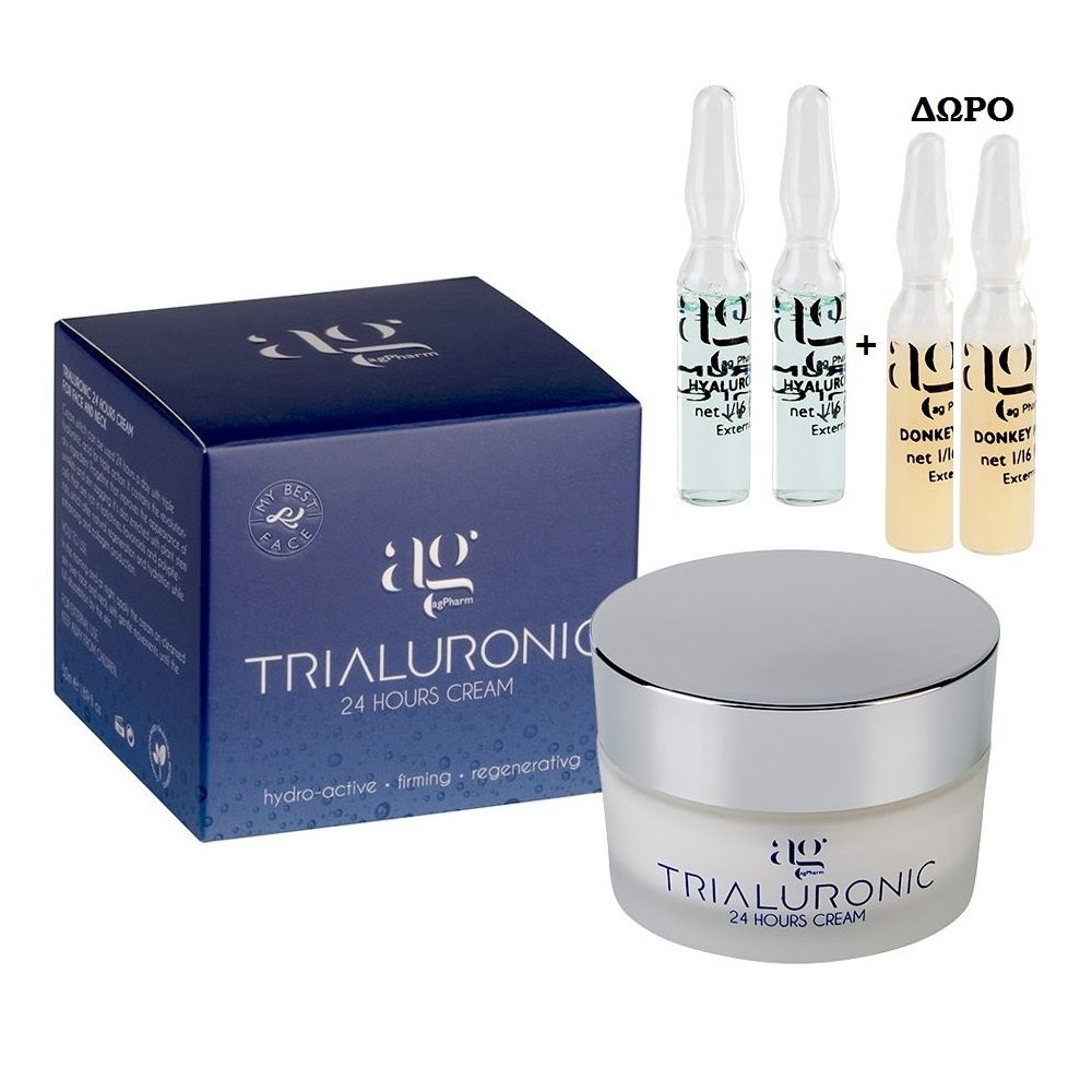 AG Pharm Trialuronic 24 Hours Cream 50ml+4 ΑΜΠΟΥΛΕΣ