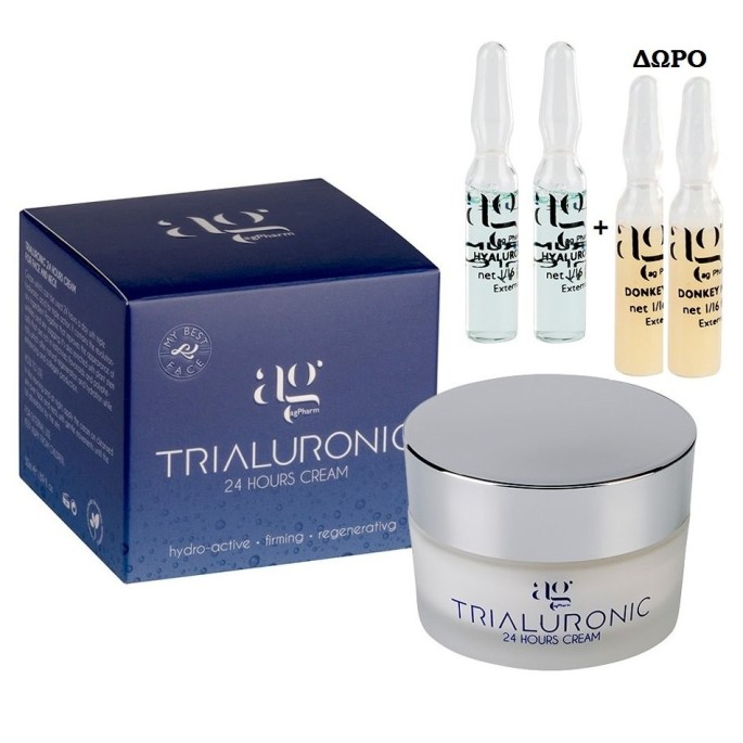 AG Pharm Trialuronic 24 Hours Cream 50ml+4 ΑΜΠΟΥΛΕΣ