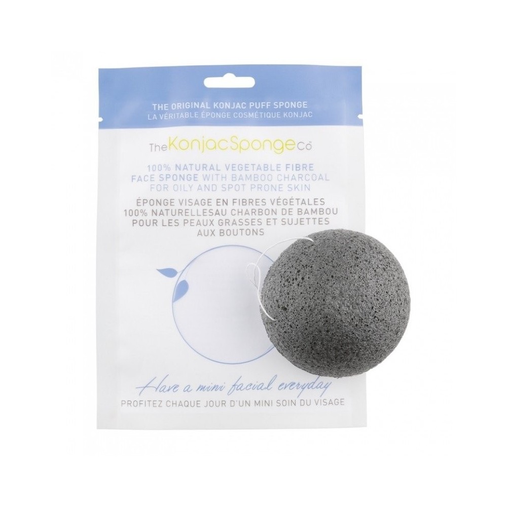 The Simply Konjac Sponge Face Half Ball Black