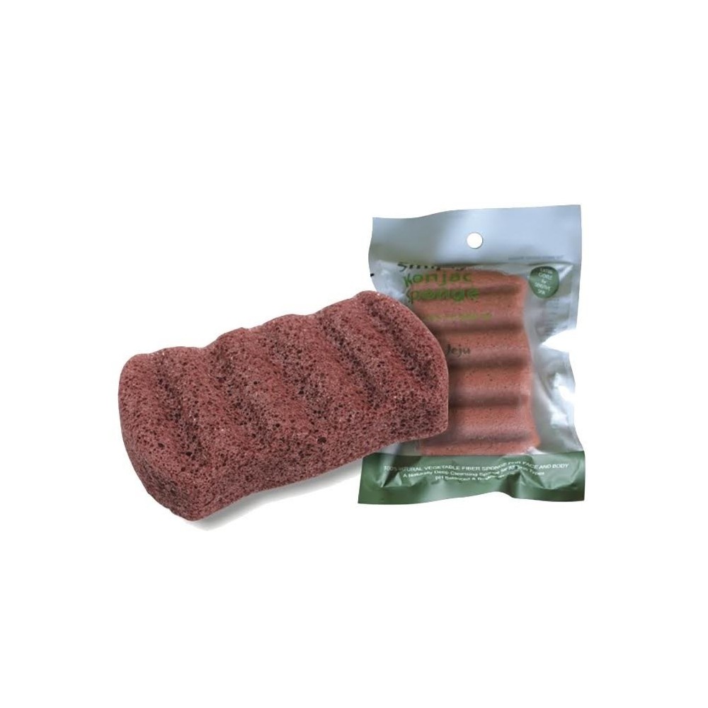 The Simply Konjac Sponge 6 Waves Red