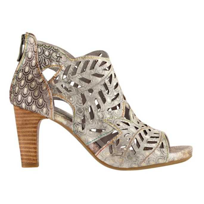 LAURA VITA GLAMOUR SILVER LEATHER ANATOMIC HIGH HEELS