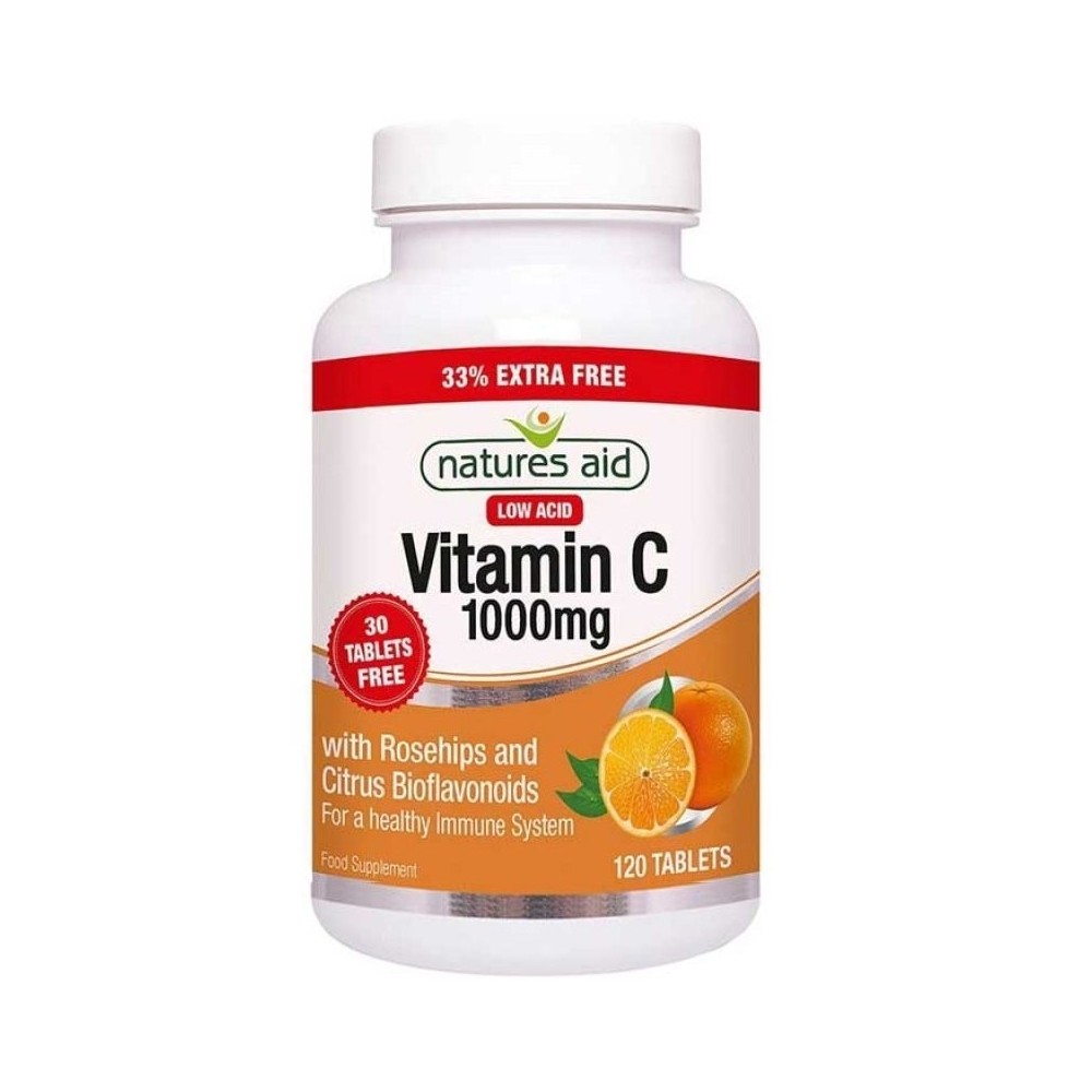 NATURES AID Vitamin C 1000mg Low Acid - 120 tabs