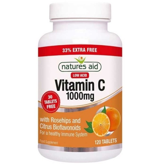 NATURES AID Vitamin C 1000mg Low Acid - 120 tabs