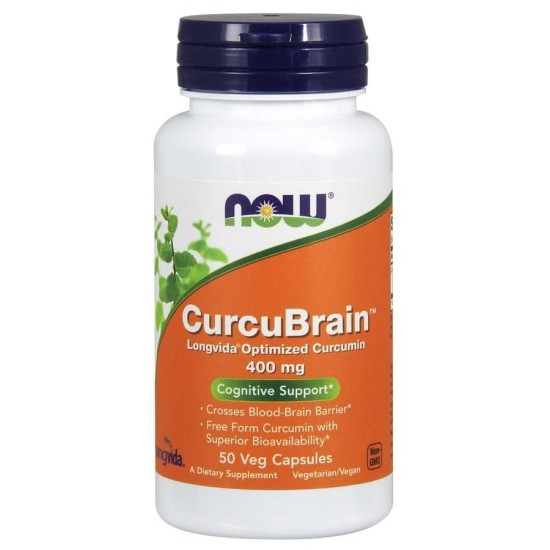 NOW CurcuBrain 400mg - 50 Vcaps