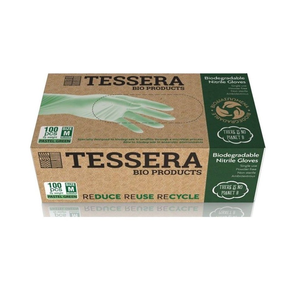 TESSERA - Εξεταστικά Γάντια Νιτριλίου Χωρίς Πούδρα Μedium - 100τεμ.