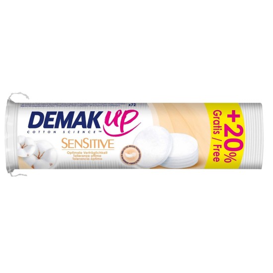 DEMAK'UP Sensitive Silk Cotton Pads - 72pcs
