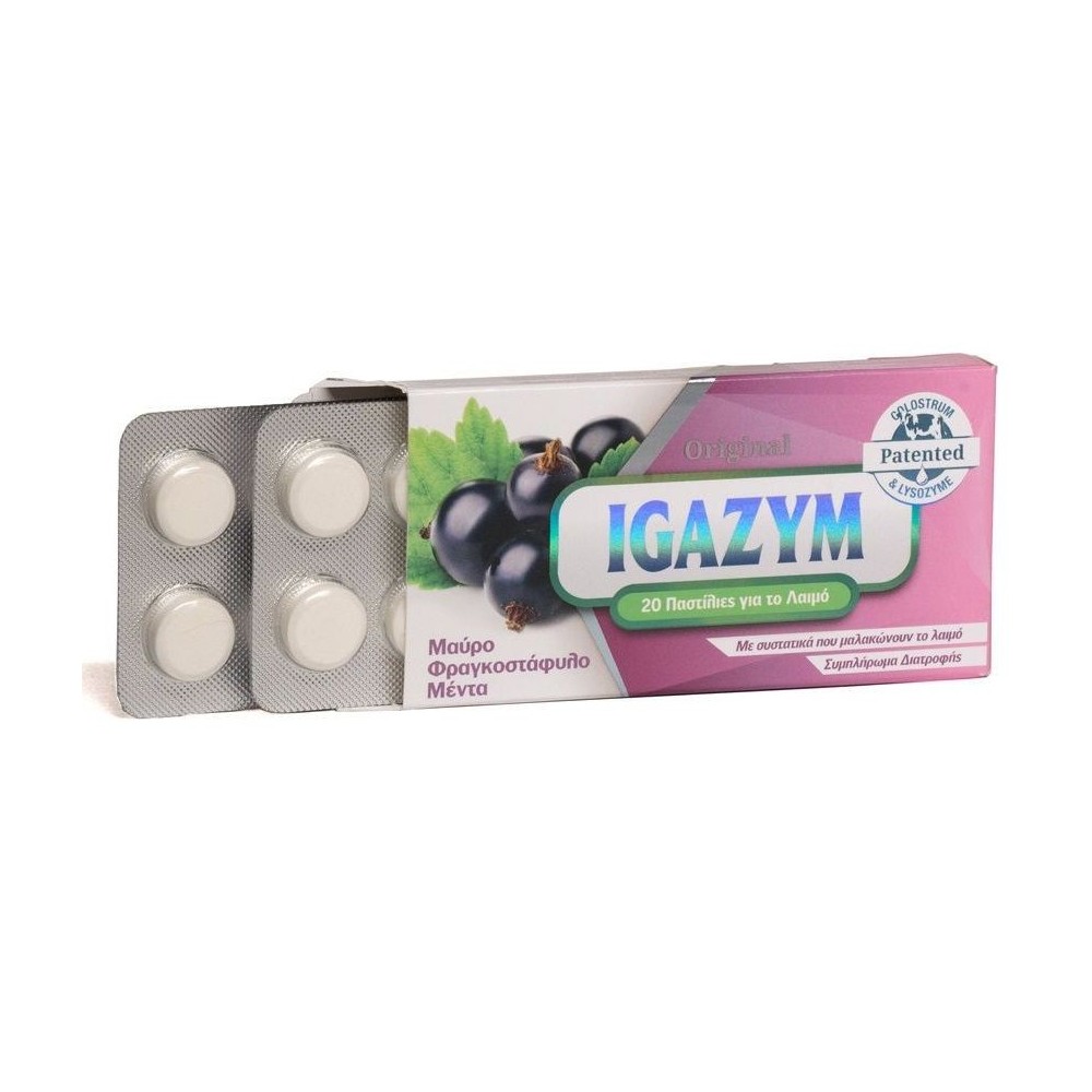 IGAZYM Lozenges with ingredients and colostrum that soften the neck 20pcs