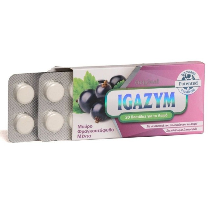 IGAZYM Lozenges with ingredients and colostrum that soften the neck 20pcs