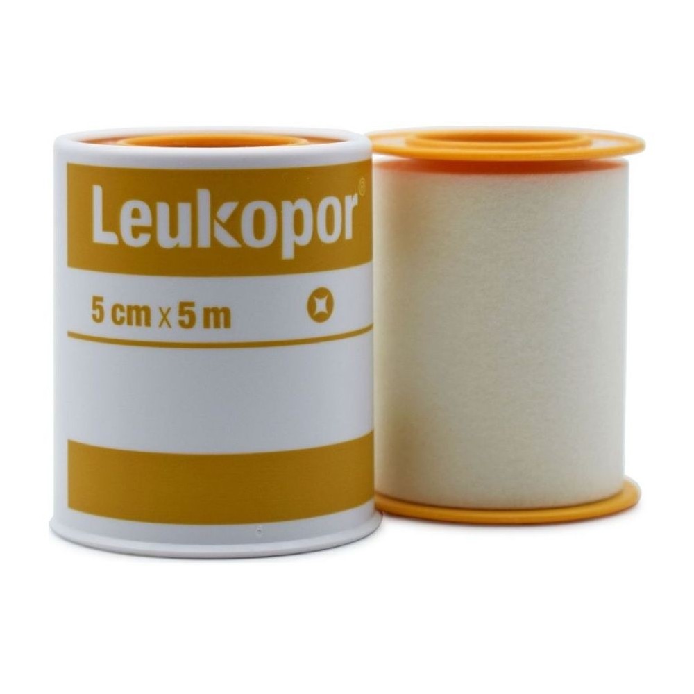 Leukopor 5m x 5cm hypo-allergenic surgical tape