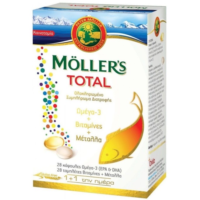 Nature's Plus Moller's Total 28 tablets-28 caps omega-3-multivitamins