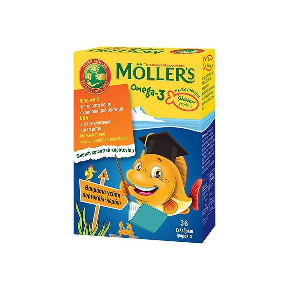 Moller's Omega 3 for Children Lemon-Orange flavour 36 jellies