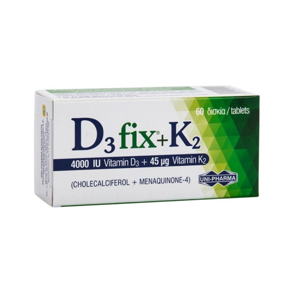 Unipharma D3 FIX 4000IU + Κ2 45mcg 60tabs