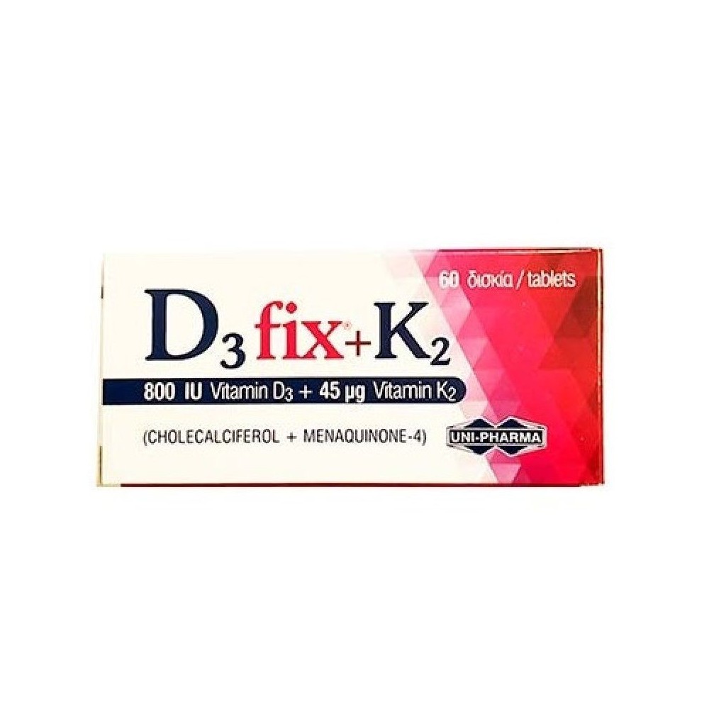 Unipharma D3 FIX 800IU + Κ2 45mcg 60tabs