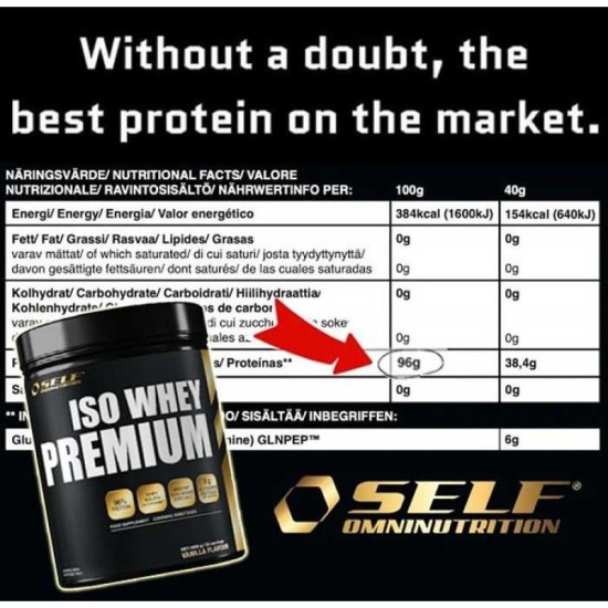 SELF OMNINUTRITION  Iso Whey Premium 1kg - SELF Omninutrition / Πρωτεΐνη Γράμμωσης 96%