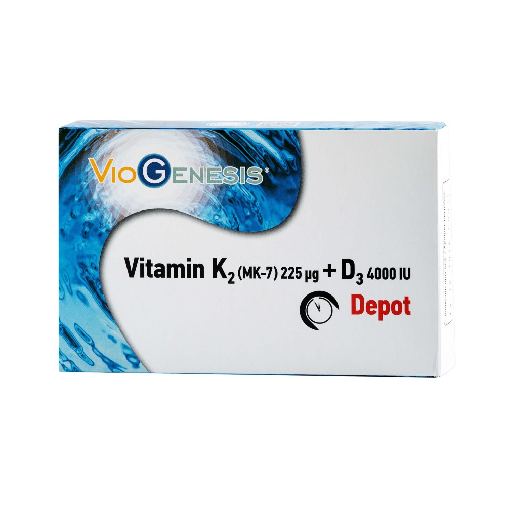VIOGENESIS Vitamin K2 [MK-7] 225 μg + Vitamin D3 4000 IU DEPOT 60 tabs