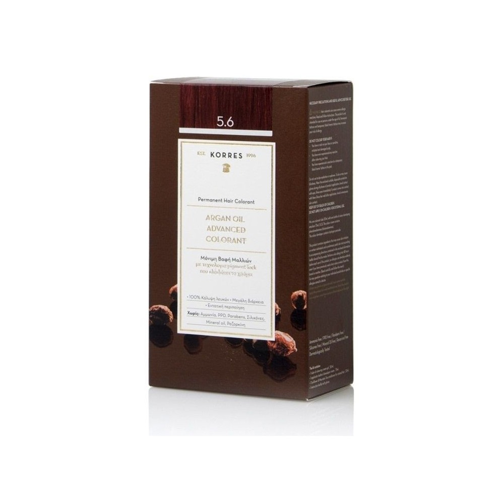 Korres Hair Color Argan Oil advanced colorant RED LIG.BROWN 5.6