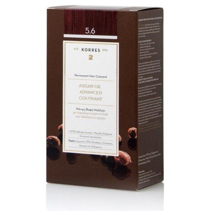 Korres Hair Color Argan Oil advanced colorant RED LIG.BROWN 5.6