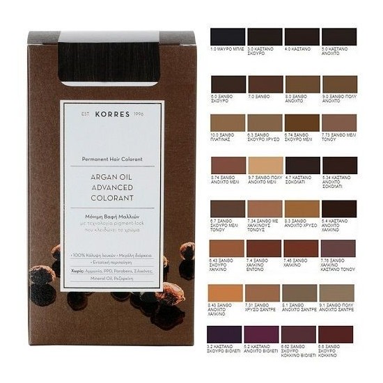 Korres Βαφή Μαλλιών Argan oil advanced colorant ASH BLONDE 7.1