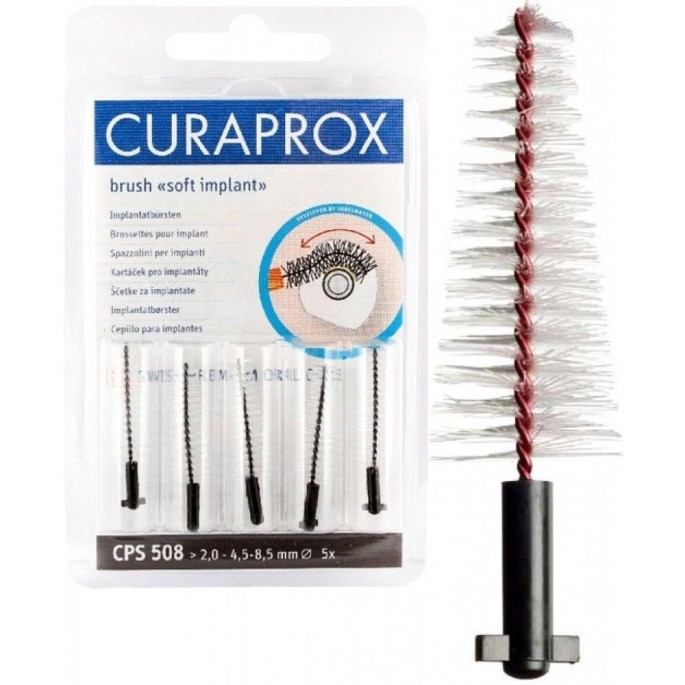 CURAPROX CPS 508 soft implant (ΜΑΥΡΟ - 5 τεμάχια) – Μεσοδόντια βουρ...