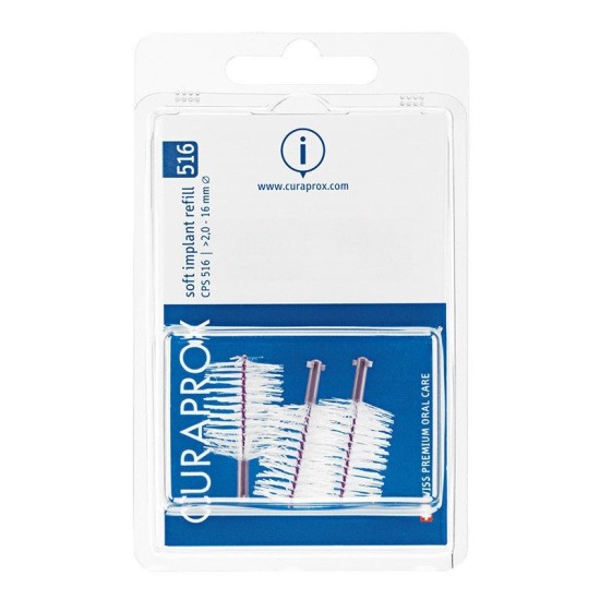 CURAPROX CPS 516 soft implant (ΜΟΒ - 3 τεμάχια) – Μεσοδόντια βουρτσ...