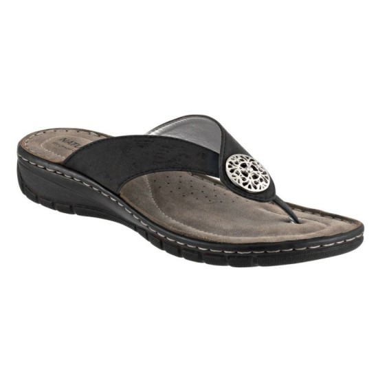 NATURELLE 1098 BLACK ANATOMIC SANDALS