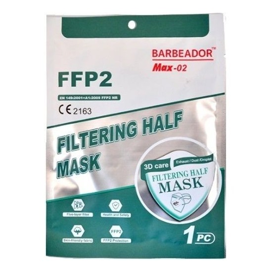 ΜΑΣΚΑ ΥΨΗΛΗΣ ΠΡΟΣΤΑΣΙΑΣ Barbeador 3D Care FFP2 (15cm x 11cm) Protective Masks [Black] 20τμχ