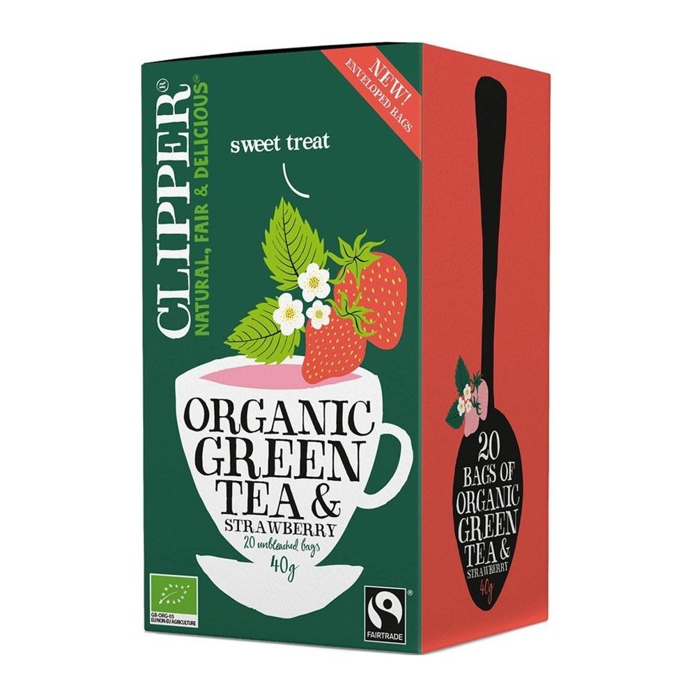 Clipper Organic Green Tea With Strawberry 20bags