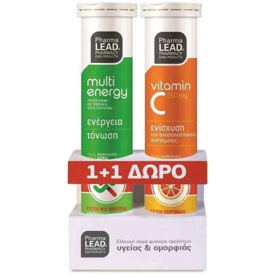 PharmaLead Multi+ Energy  20 αναβράζοντα δισκία + Vitamin C550 20 α