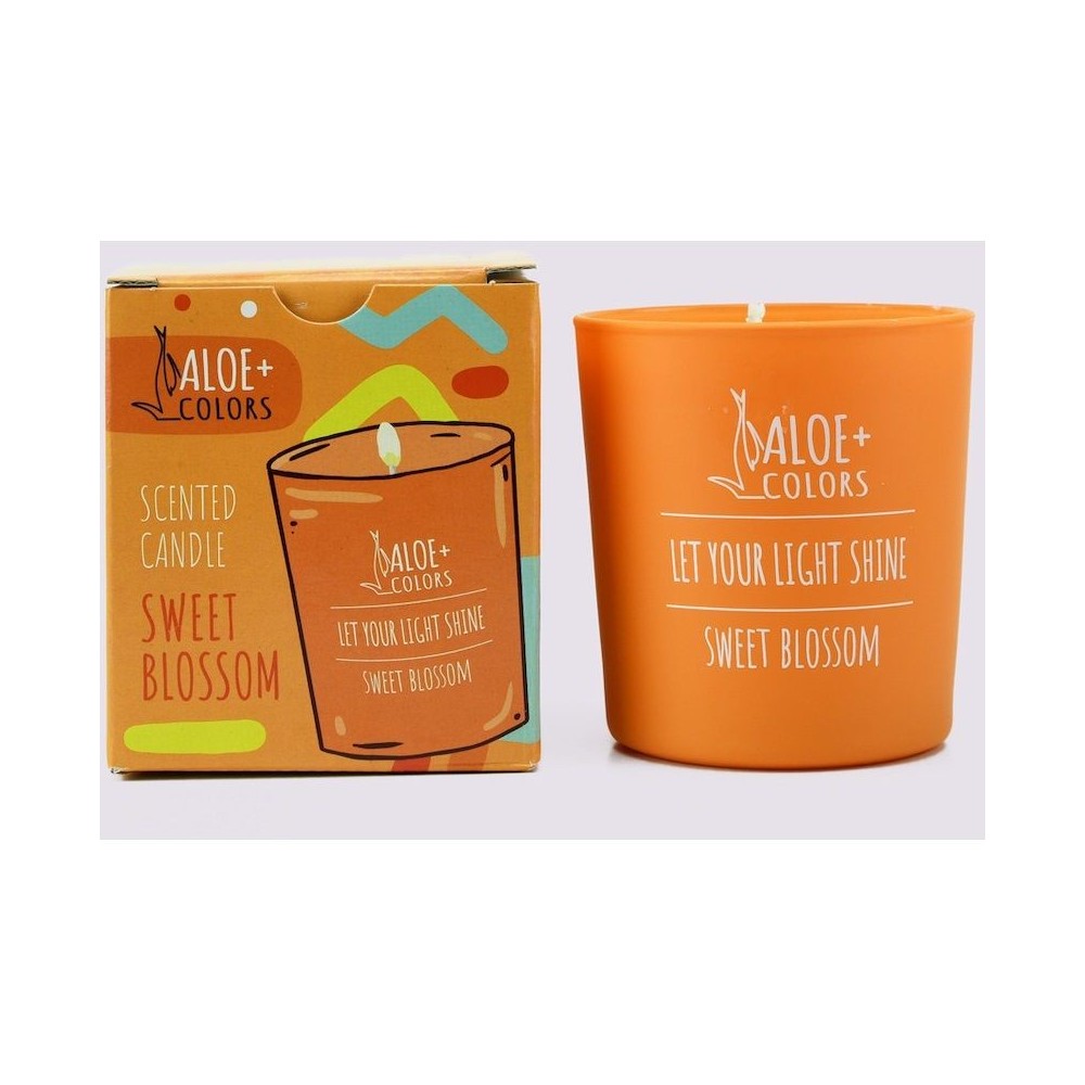 ALOE+ COLORS Sweet Blossom Scented Soy Candle Κερί Σόγιας με Άρωμα Βανίλια Πορτοκάλι, 220gr