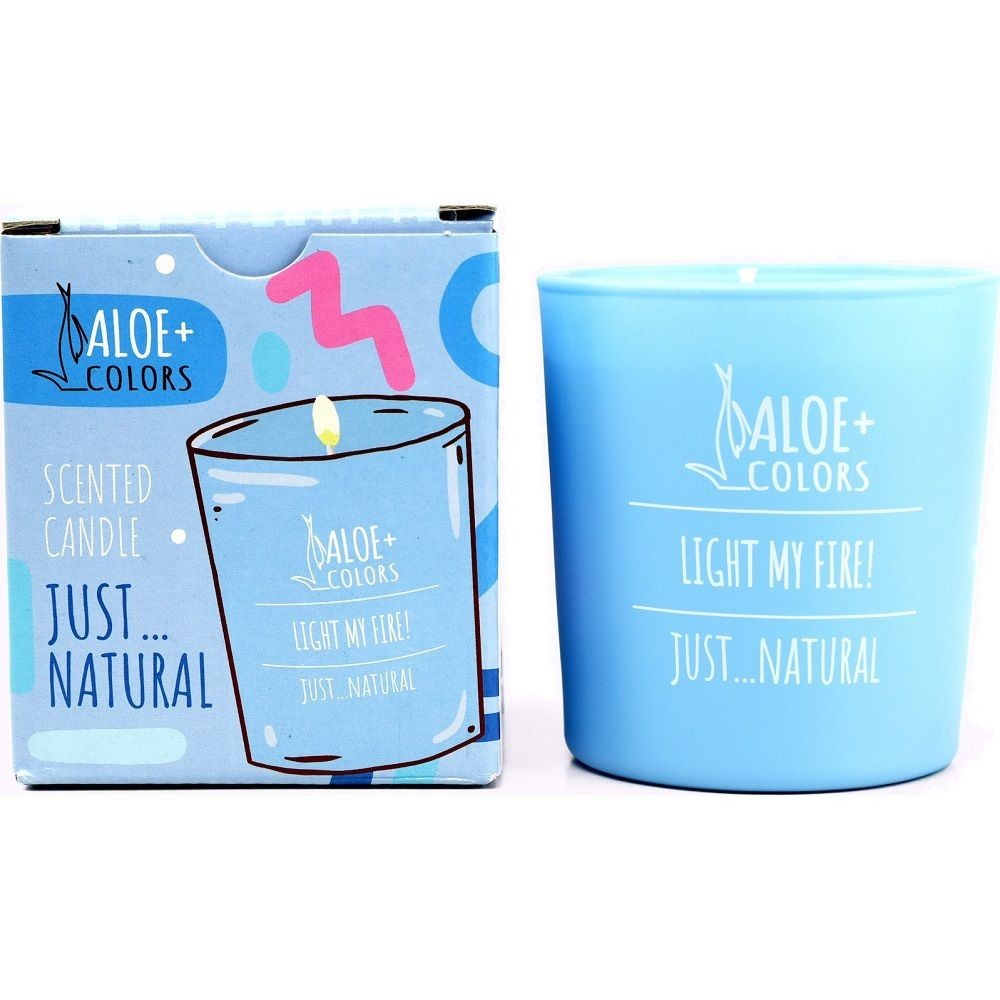 ALOE + COLORS Just Natural Scented Soy Candle with Aroma of Freshness, 220gr