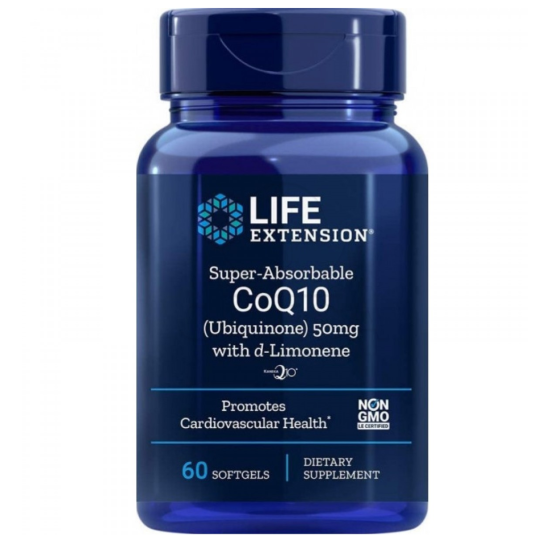 Life Extension SUPER ABSORBABLE CoQ10 50mg (Ubiquinone) W/ d-Limone...