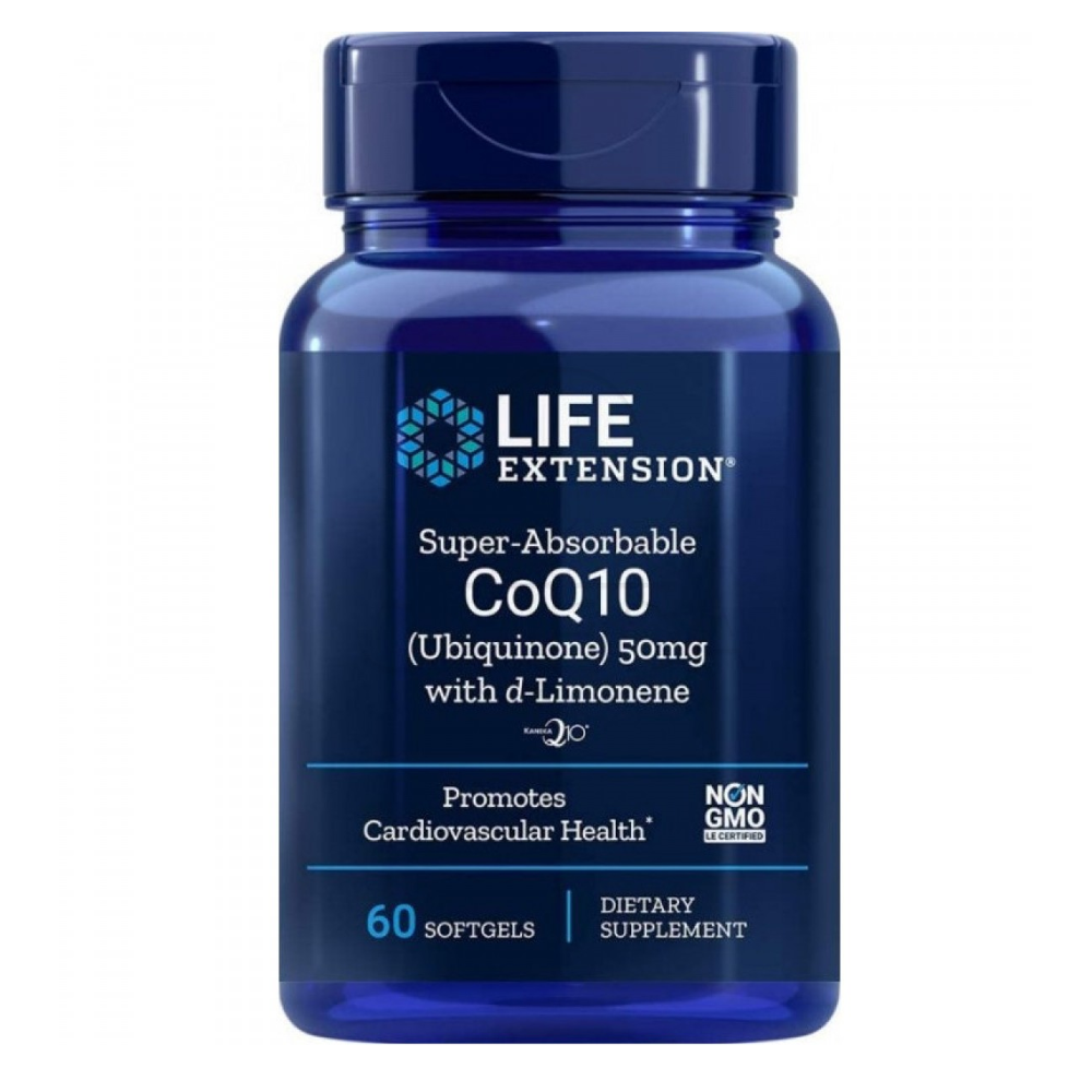 Life Extension SUPER ABSORBABLE CoQ10 50mg (Ubiquinone) W/ d-Limone...