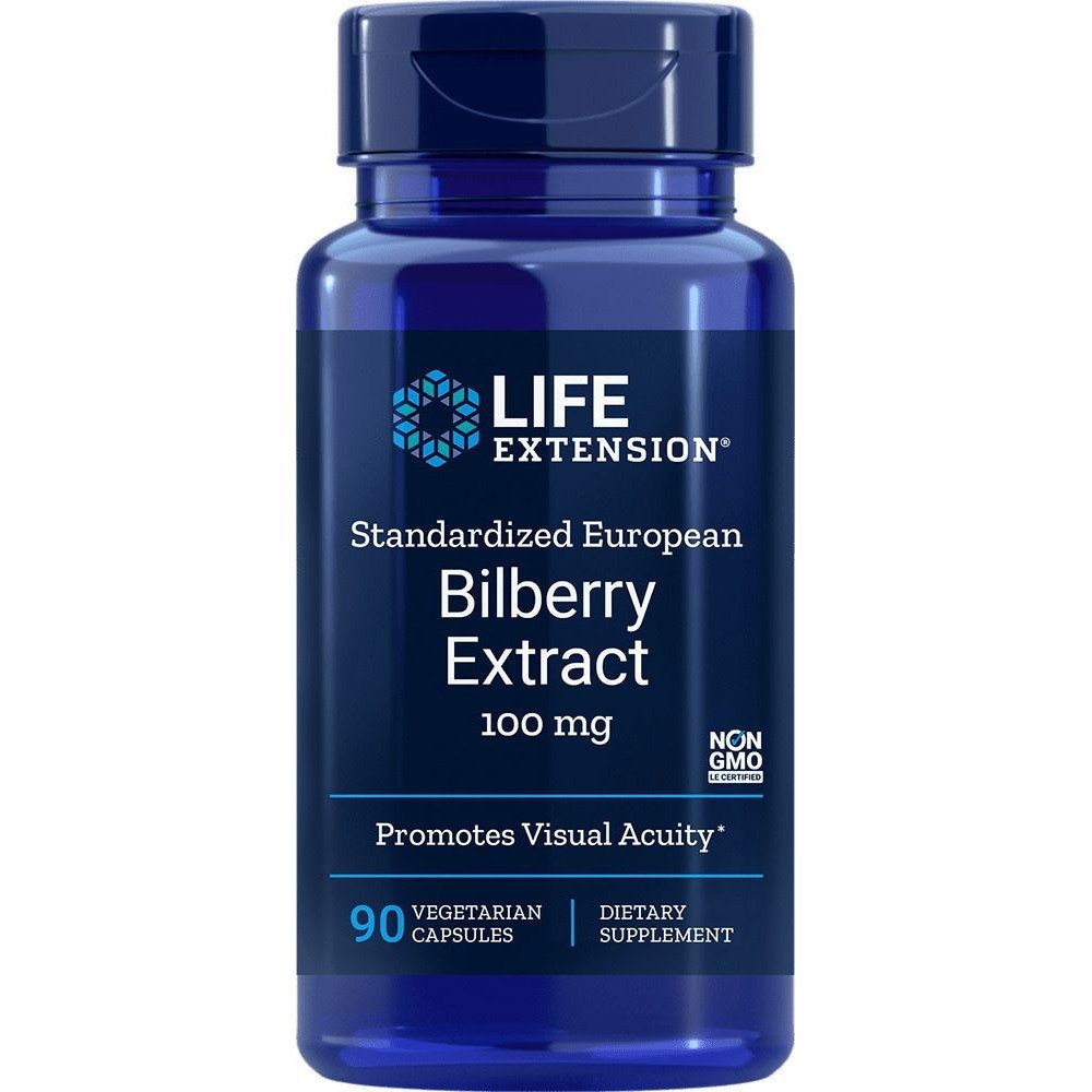 Life Extension STD.EUROPEAN BILBERRY EXTRACT 100MG 90 VEG.CAPS