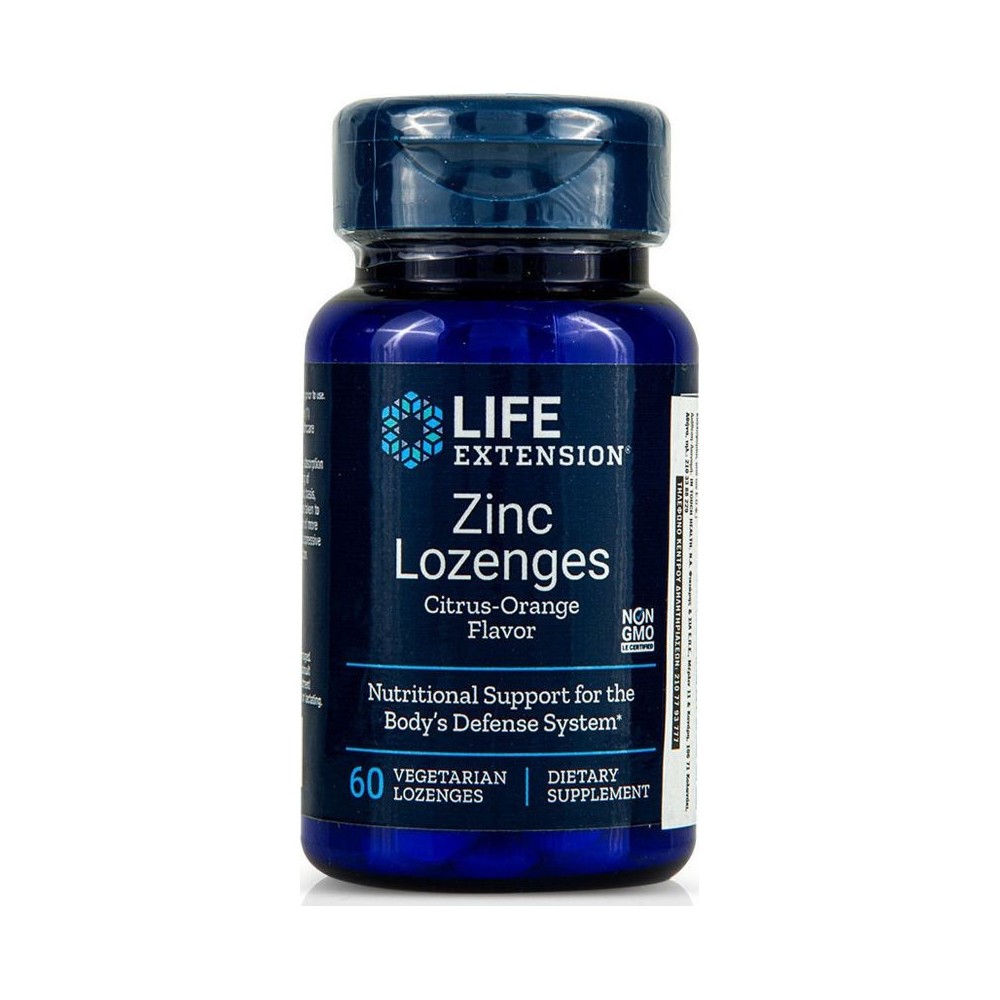 Life Extension ZINC LOZEGNES 18.75mg CITURS-ORANGE FLAVOR 60 VEG.LOZ.